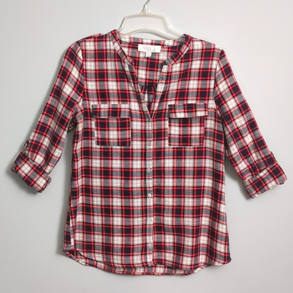 Olive & Oak Women's Cotton Plaid Shirt Size M